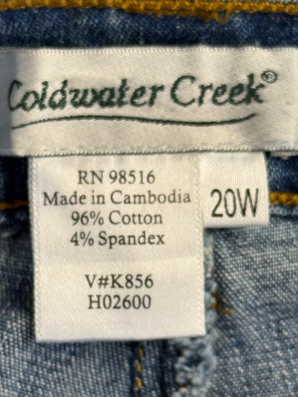 Coldwater Creek Straight Leg Jeans Size 20W Medium Wash Stretch Denim‎